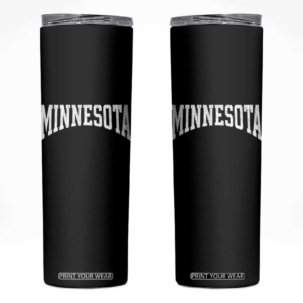 Minnesota MN State Throwback Design Vintage Skinny Tumbler TS11 Black Print Your Wear