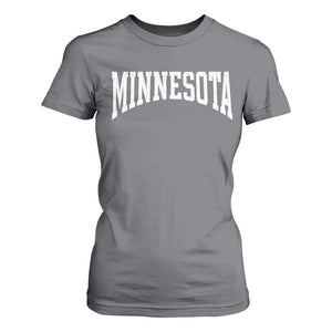 Minnesota MN State Throwback Design Vintage T Shirt For Women TS11 Charcoal Print Your Wear