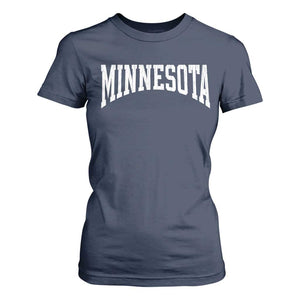 Minnesota MN State Throwback Design Vintage T Shirt For Women TS11 Navy Print Your Wear