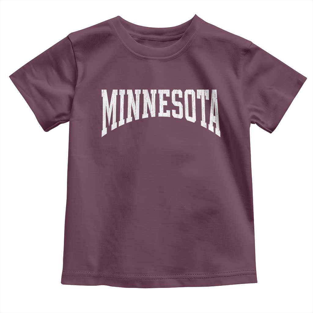 Minnesota MN State Throwback Design Vintage Toddler T Shirt TS11 Maroon Print Your Wear