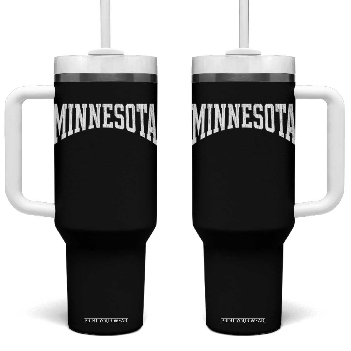Minnesota MN State Throwback Design Vintage Tumbler With Handle TS11 One Size: 40 oz Black Print Your Wear