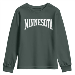 Minnesota MN State Throwback Design Vintage Youth Sweatshirt TS11 Dark Forest Green Print Your Wear