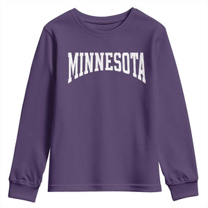 Minnesota MN State Throwback Design Vintage Youth Sweatshirt TS11 Purple Print Your Wear