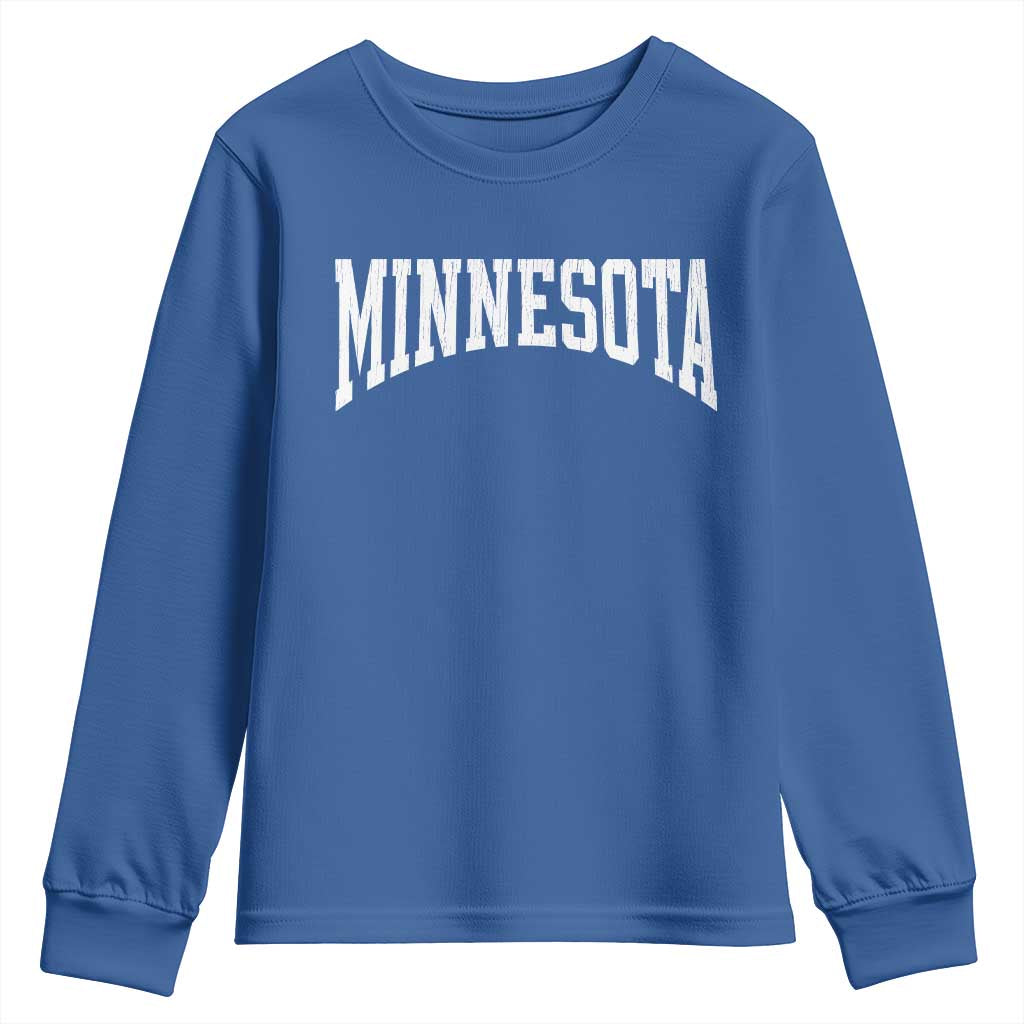 Minnesota MN State Throwback Design Vintage Youth Sweatshirt TS11 Royal Blue Print Your Wear