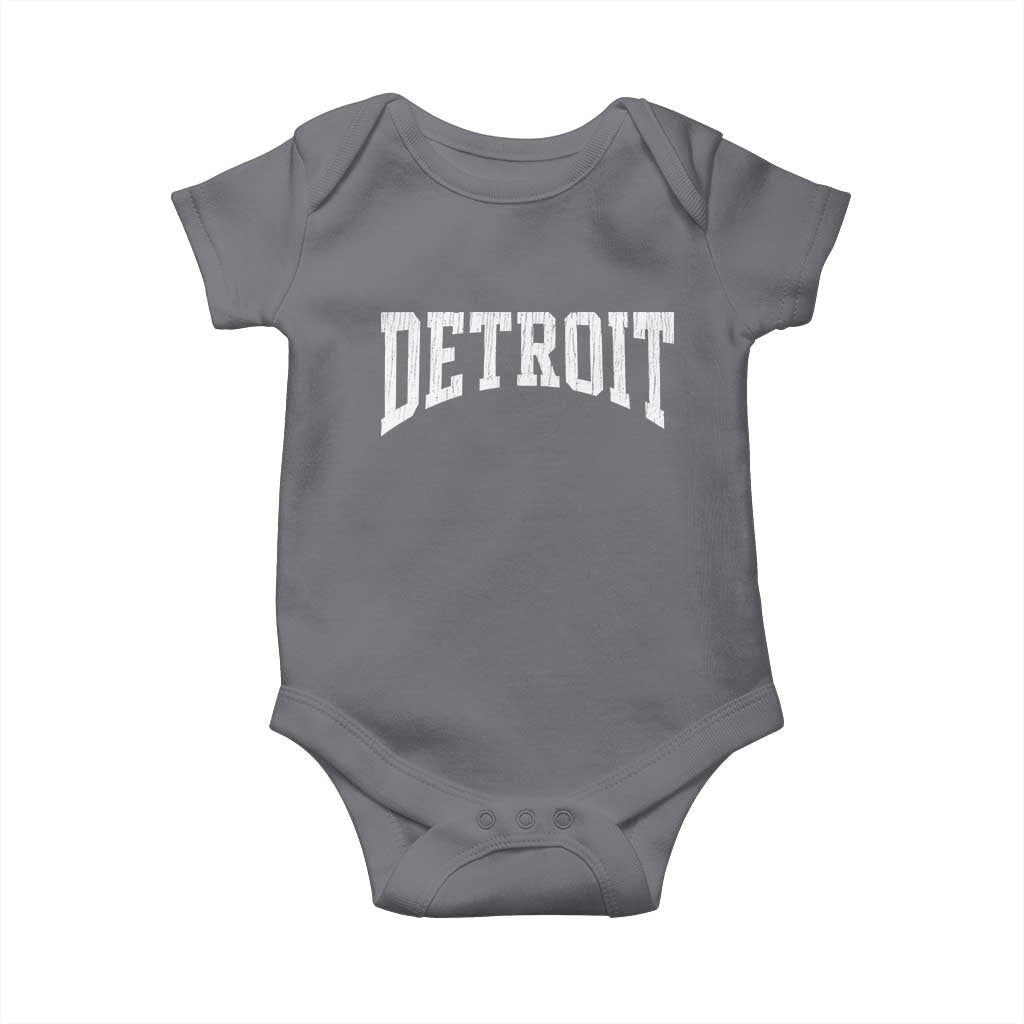 Detroit Michigan City Throwback Design Vintage Baby Onesie TS11 Charcoal Print Your Wear