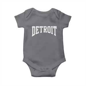 Detroit Michigan City Throwback Design Vintage Baby Onesie TS11 Charcoal Print Your Wear