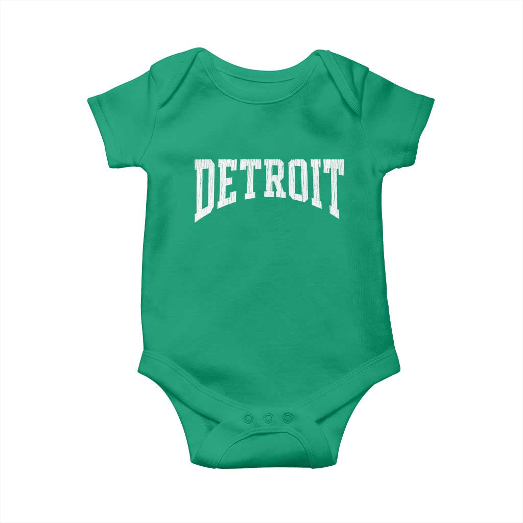 Detroit Michigan City Throwback Design Vintage Baby Onesie TS11 Irish Green Print Your Wear