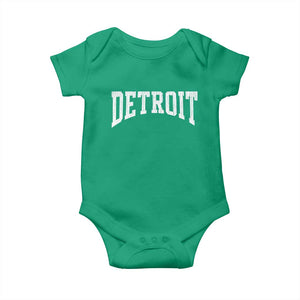 Detroit Michigan City Throwback Design Vintage Baby Onesie TS11 Irish Green Print Your Wear