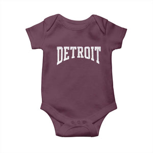 Detroit Michigan City Throwback Design Vintage Baby Onesie TS11 Maroon Print Your Wear