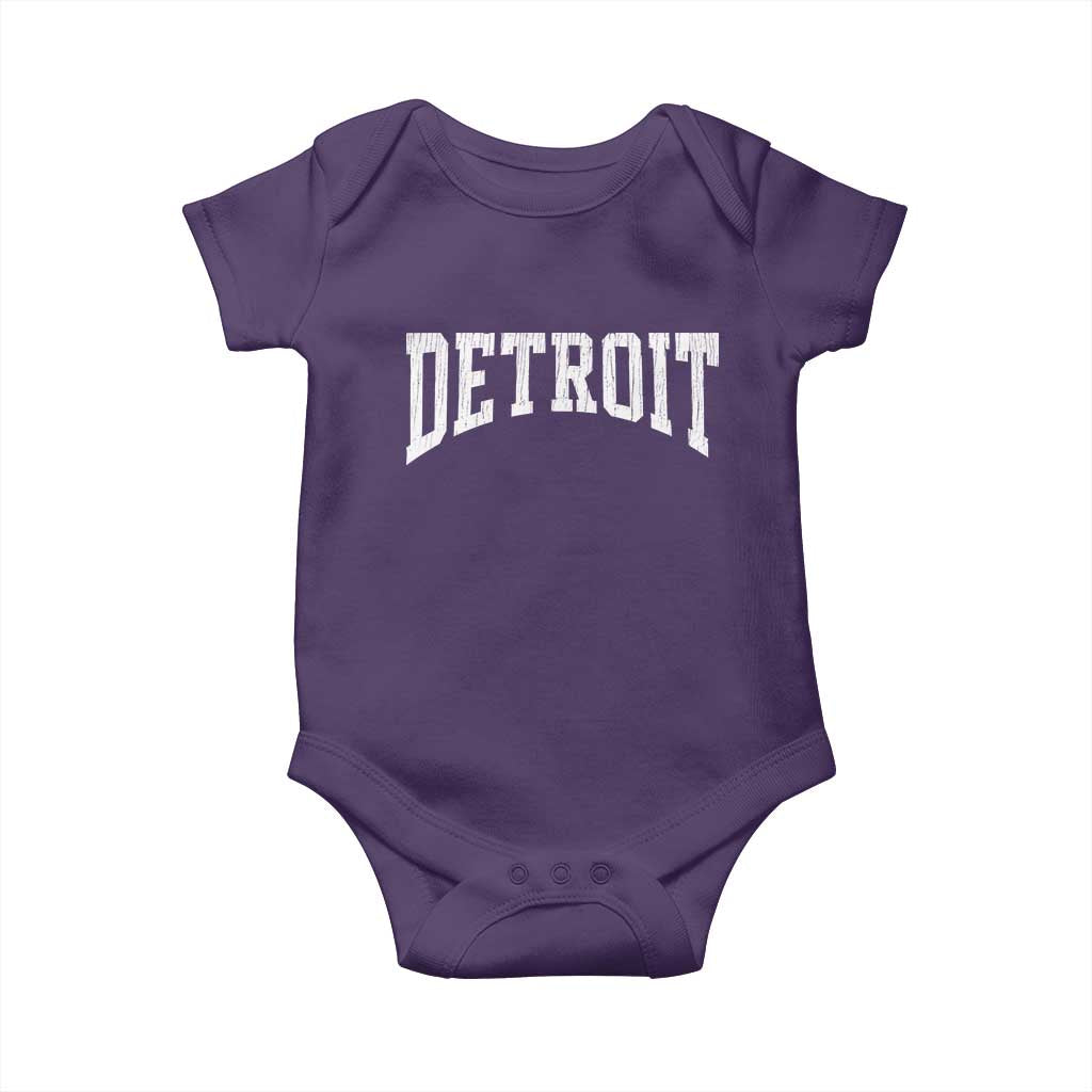 Detroit Michigan City Throwback Design Vintage Baby Onesie TS11 Purple Print Your Wear