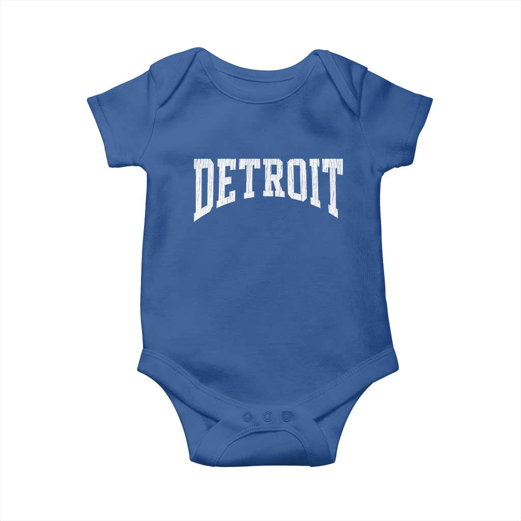 Detroit Michigan City Throwback Design Vintage Baby Onesie TS11 Royal Blue Print Your Wear