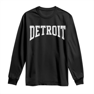 Detroit Michigan City Throwback Design Vintage Long Sleeve Shirt TS11 Black Print Your Wear