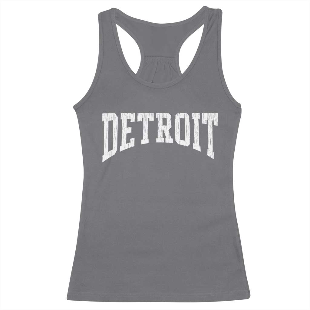 Detroit Michigan City Throwback Design Vintage Racerback Tank Top TS11 Charcoal Print Your Wear