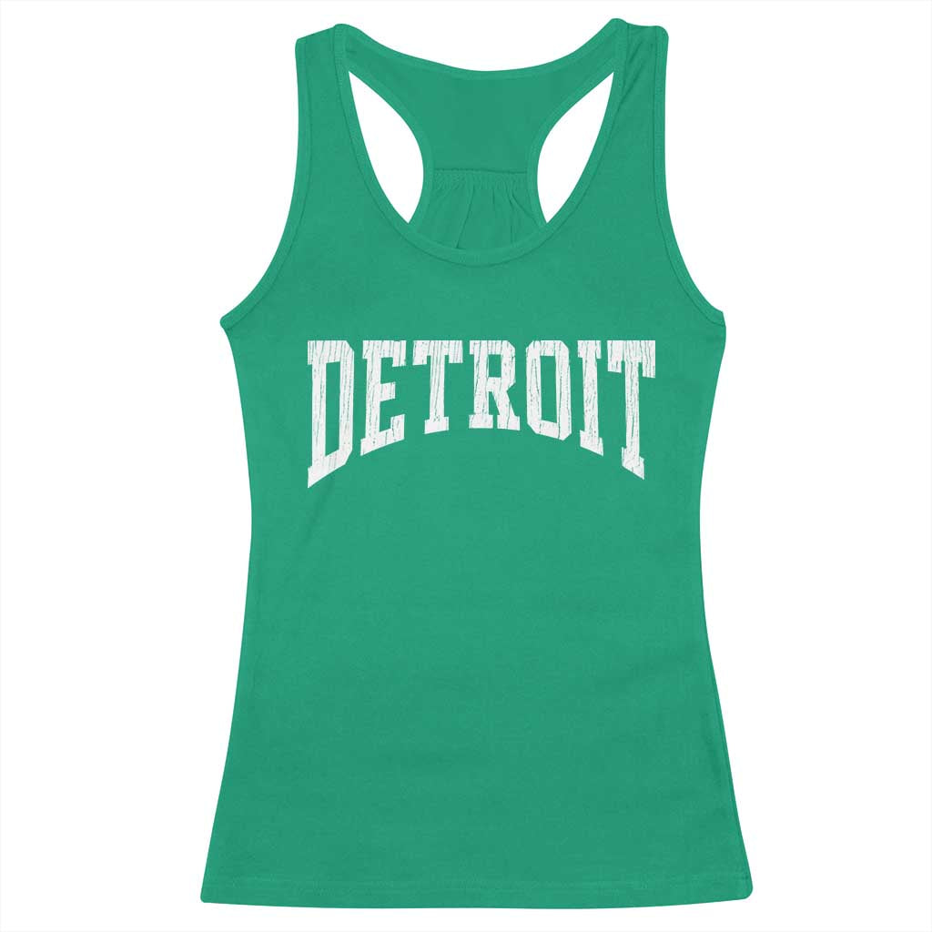 Detroit Michigan City Throwback Design Vintage Racerback Tank Top TS11 Irish Green Print Your Wear