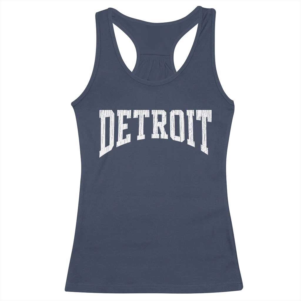 Detroit Michigan City Throwback Design Vintage Racerback Tank Top TS11 Navy Print Your Wear