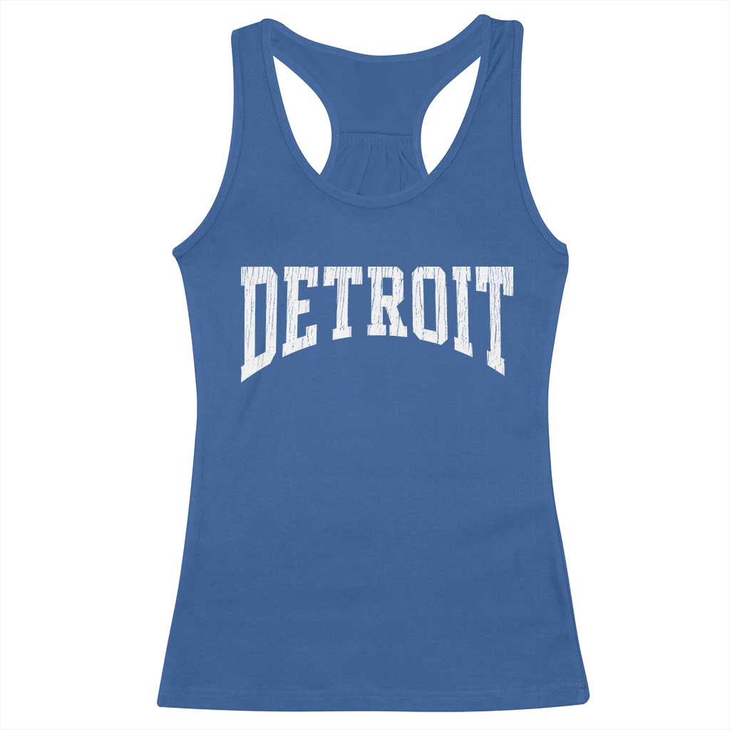 Detroit Michigan City Throwback Design Vintage Racerback Tank Top TS11 Royal Blue Print Your Wear
