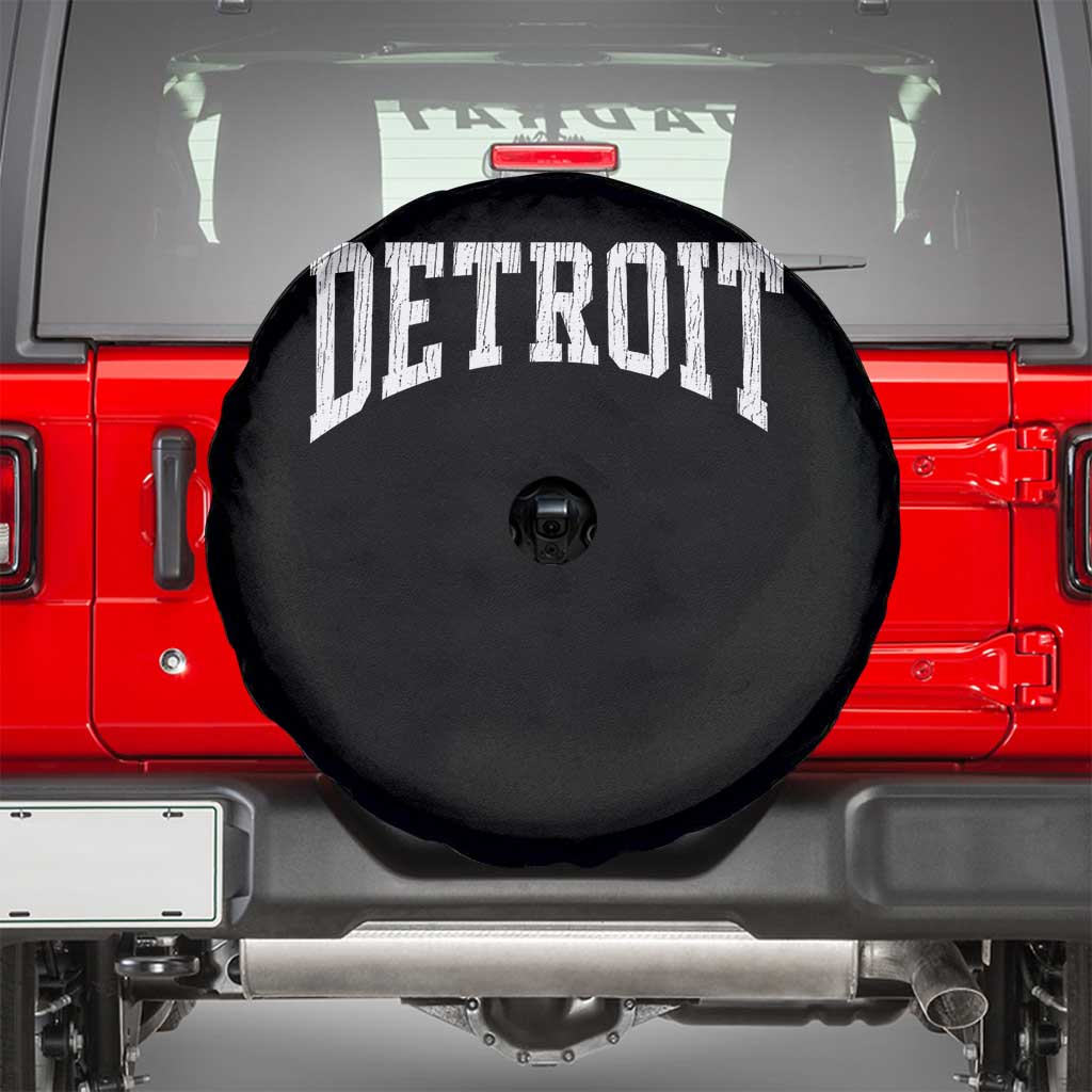 Detroit Michigan City Throwback Design Vintage Spare Tire Cover TS11 Black Print Your Wear