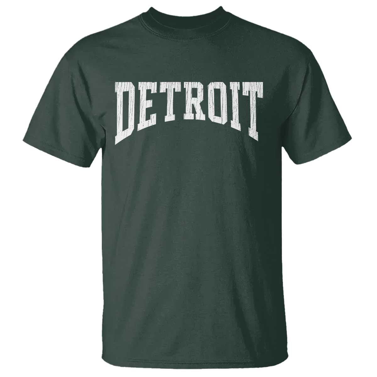 Detroit Michigan City Throwback Design Vintage T Shirt TS11 Dark Forest Green Print Your Wear