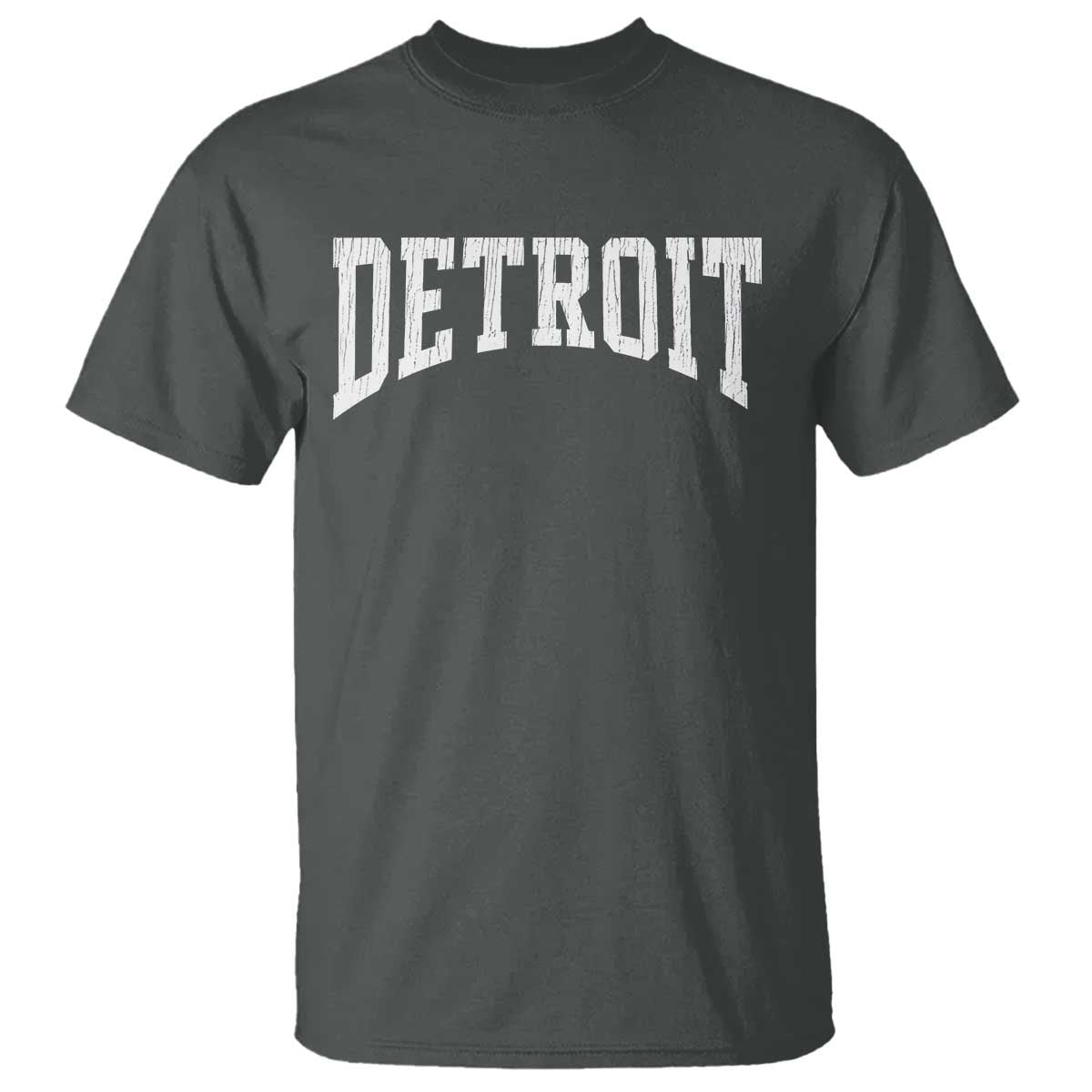 Detroit Michigan City Throwback Design Vintage T Shirt TS11 Dark Heather Print Your Wear
