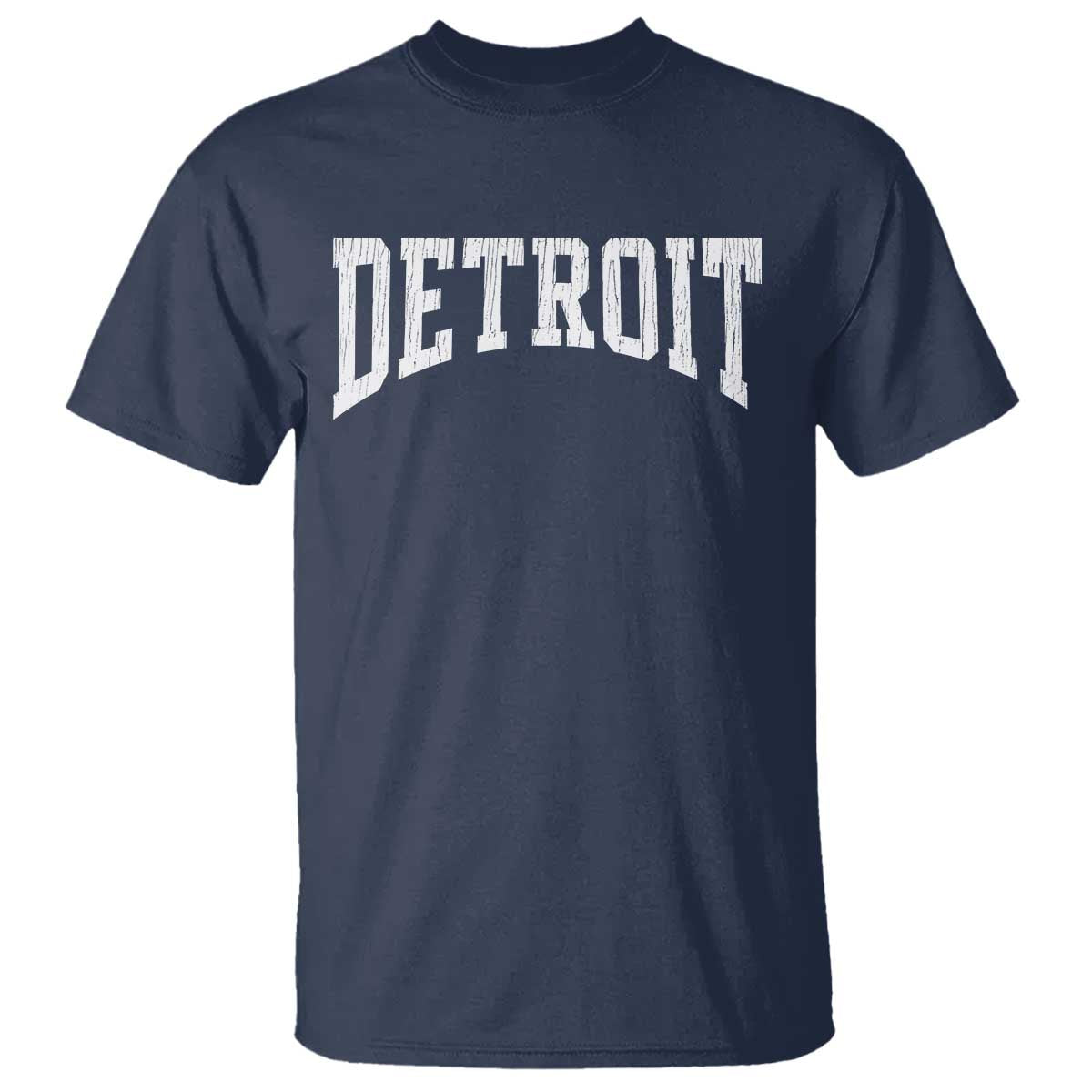 Detroit Michigan City Throwback Design Vintage T Shirt TS11 Navy Print Your Wear