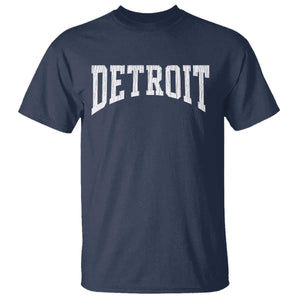 Detroit Michigan City Throwback Design Vintage T Shirt TS11 Navy Print Your Wear