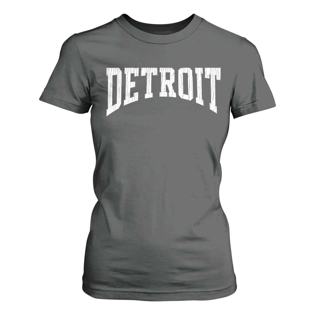 Detroit Michigan City Throwback Design Vintage T Shirt For Women TS11 Dark Heather Print Your Wear