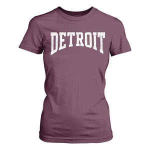 Detroit Michigan City Throwback Design Vintage T Shirt For Women TS11 Maroon Print Your Wear