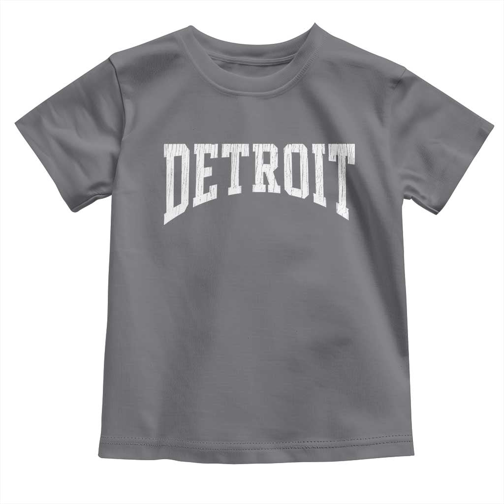 Detroit Michigan City Throwback Design Vintage Toddler T Shirt TS11 Charcoal Print Your Wear