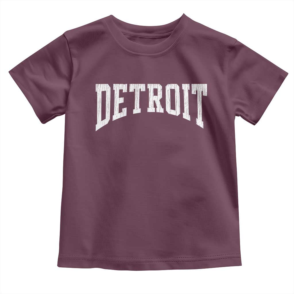 Detroit Michigan City Throwback Design Vintage Toddler T Shirt TS11 Maroon Print Your Wear