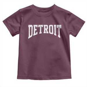 Detroit Michigan City Throwback Design Vintage Toddler T Shirt TS11 Maroon Print Your Wear