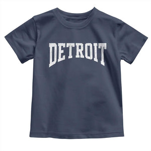 Detroit Michigan City Throwback Design Vintage Toddler T Shirt TS11 Navy Print Your Wear