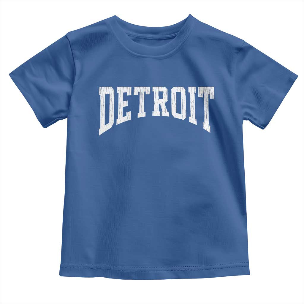 Detroit Michigan City Throwback Design Vintage Toddler T Shirt TS11 Royal Blue Print Your Wear