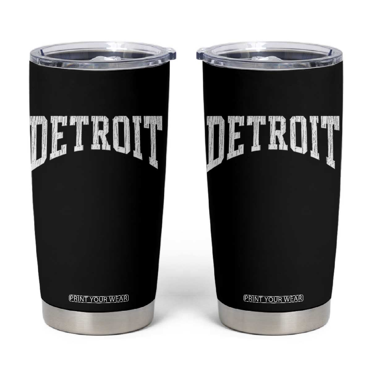 Detroit Michigan City Throwback Design Vintage Tumbler Cup TS11 Black Print Your Wear