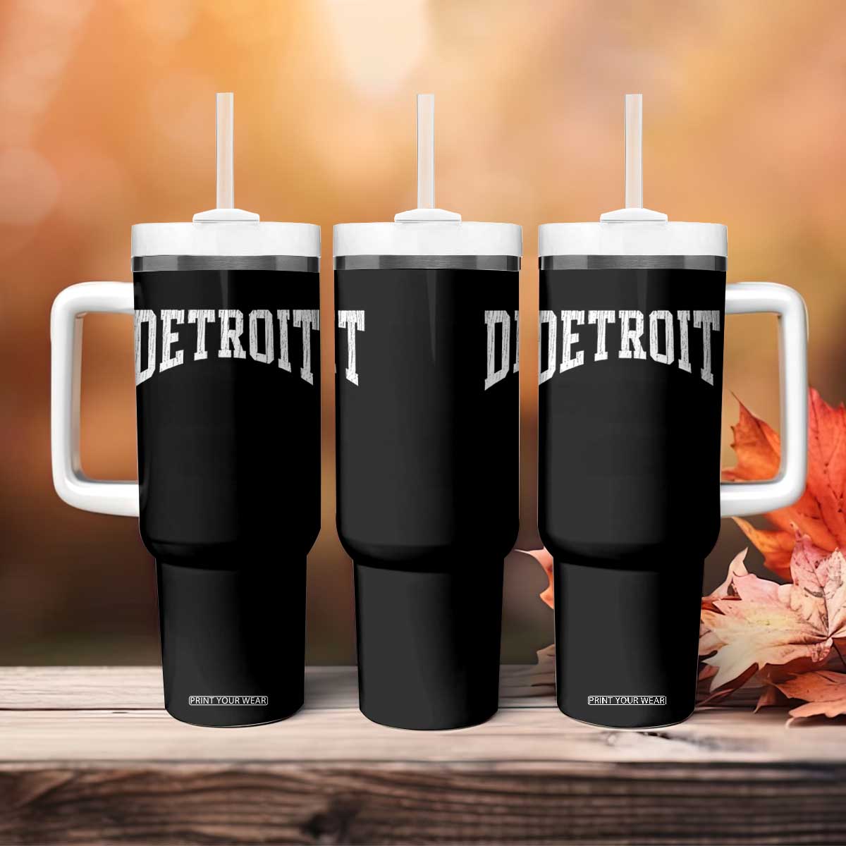Detroit Michigan City Throwback Design Vintage Tumbler With Handle TS11 Print Your Wear