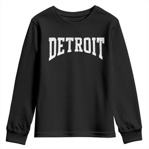 Detroit Michigan City Throwback Design Vintage Youth Sweatshirt TS11 Black Print Your Wear
