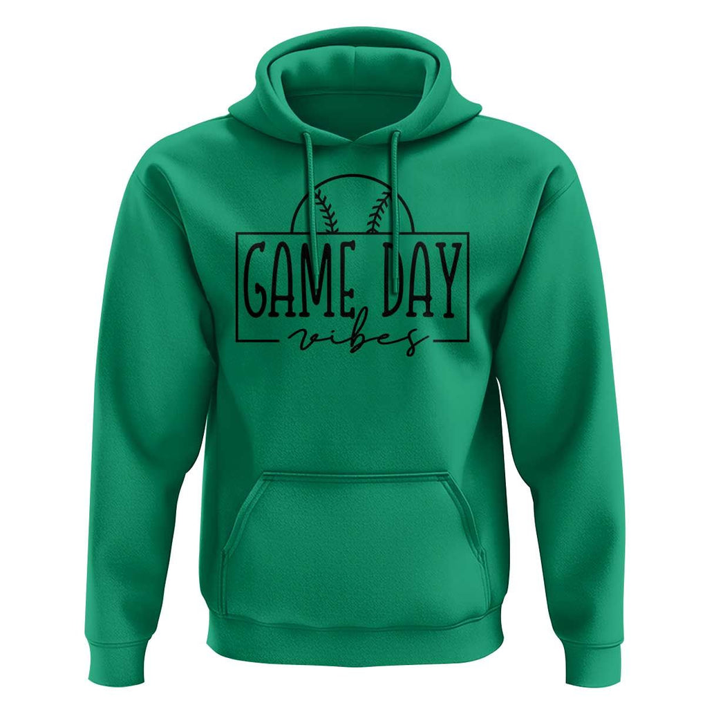 Funny Baseball Hoodie Game Day Vibes Ball Softball Player TS11 Irish Green Print Your Wear