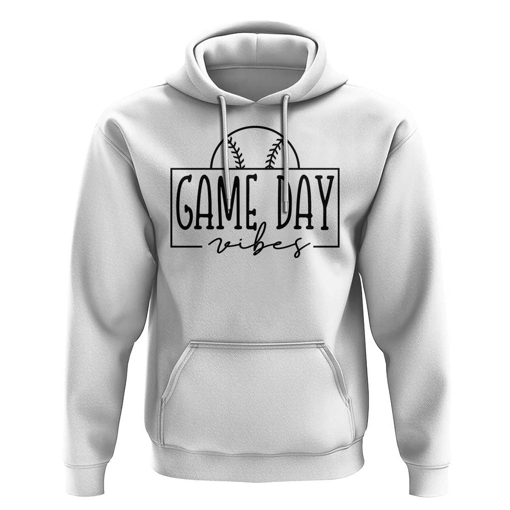 Funny Baseball Hoodie Game Day Vibes Ball Softball Player TS11 White Print Your Wear
