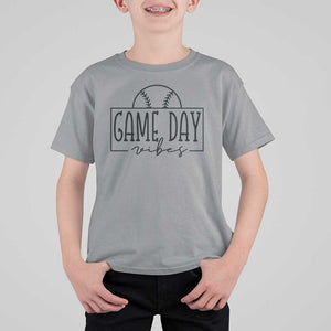 Funny Baseball T Shirt For Kid Game Day Vibes Ball Softball Player TS11 Sport Gray Print Your Wear