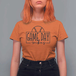 Funny Baseball T Shirt For Women Game Day Vibes Ball Softball Player TS11 Orange Print Your Wear