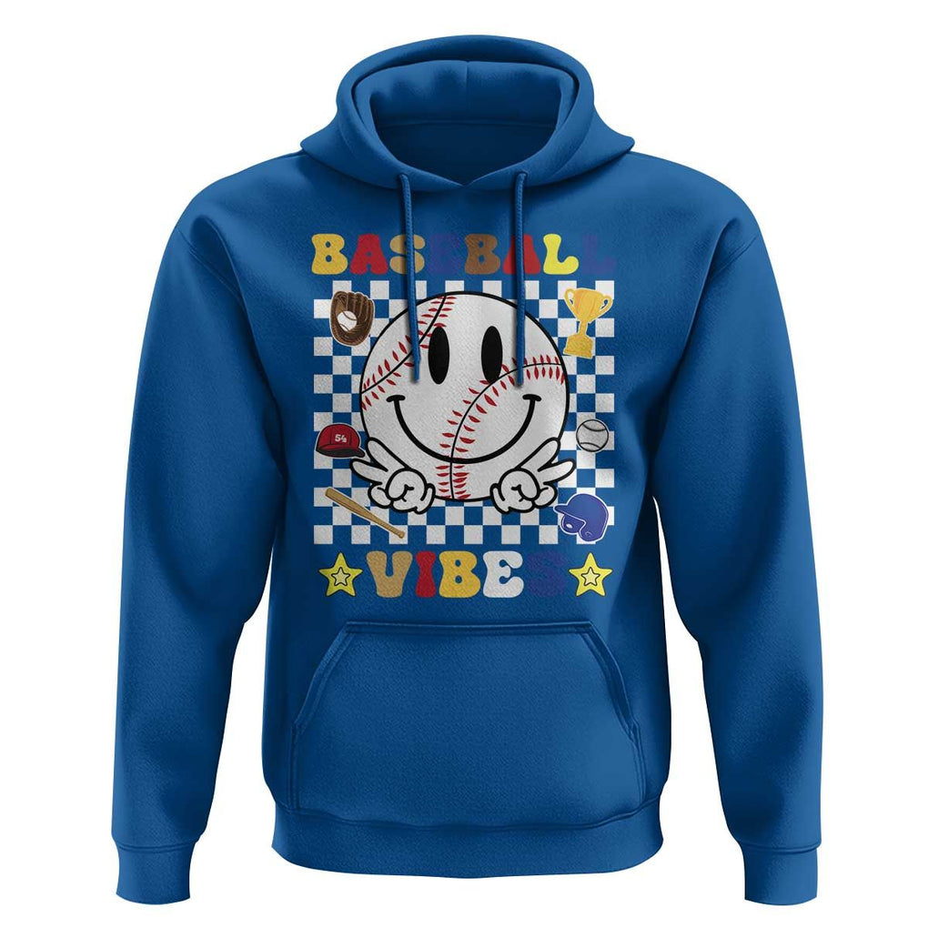 Funny Baseball Vibes Hoodie Retro Groove Green Ball TS11 Royal Blue Print Your Wear