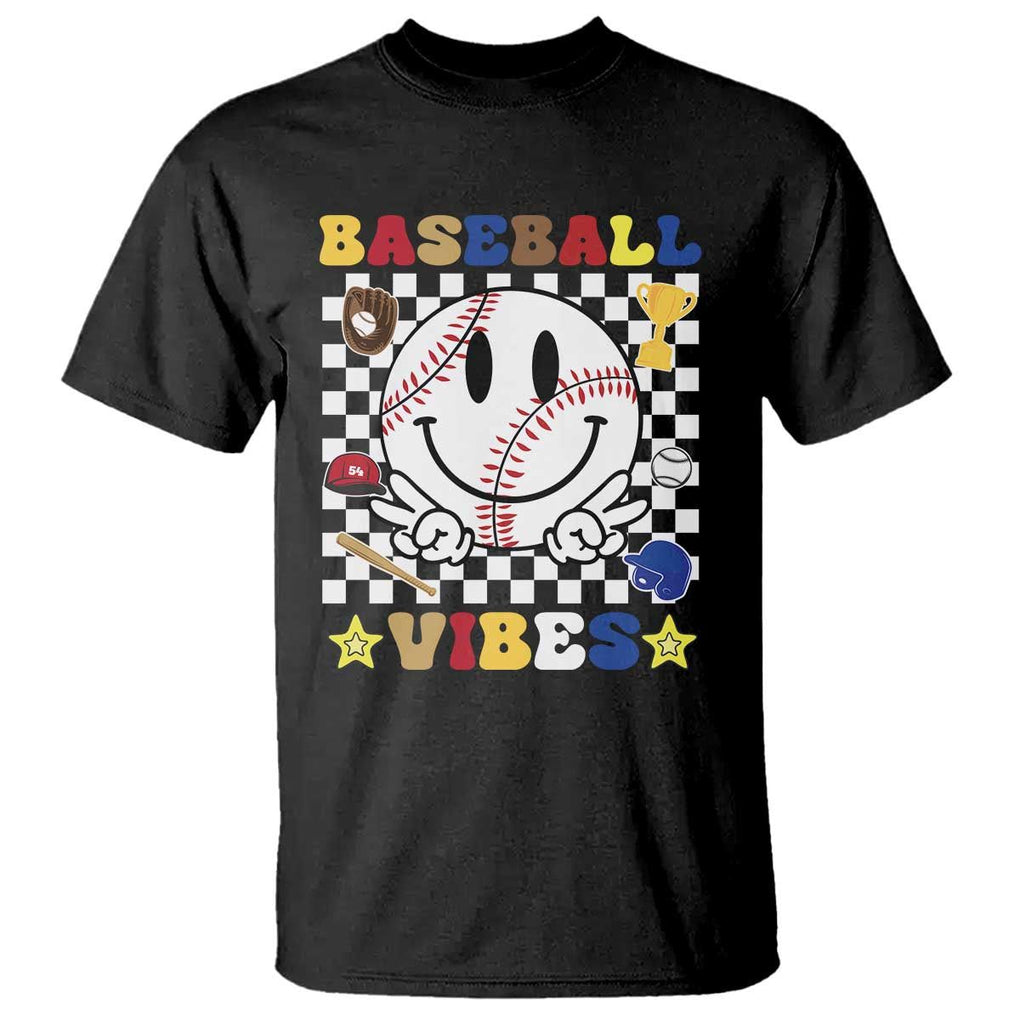 Funny Baseball Vibes T Shirt Retro Groove Green Ball TS11 Black Print Your Wear