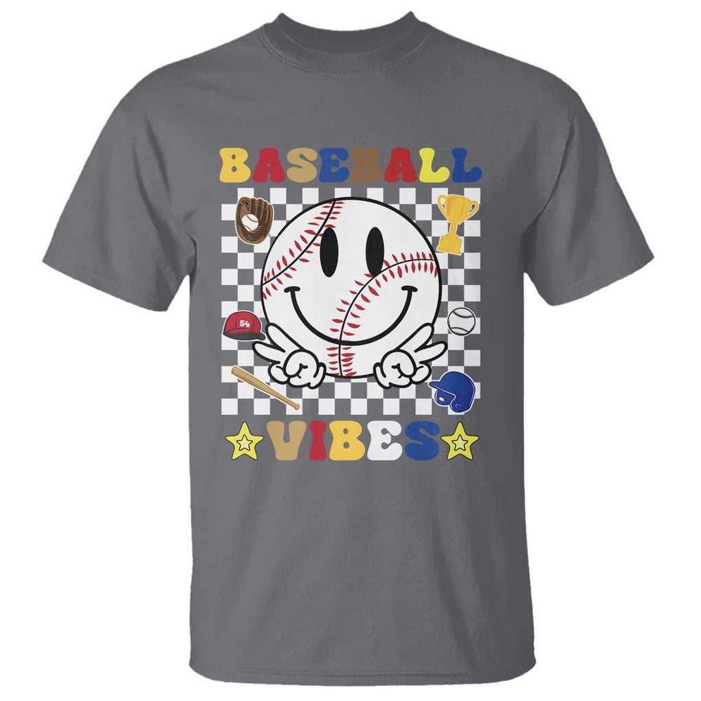 Funny Baseball Vibes T Shirt Retro Groove Green Ball TS11 Charcoal Print Your Wear