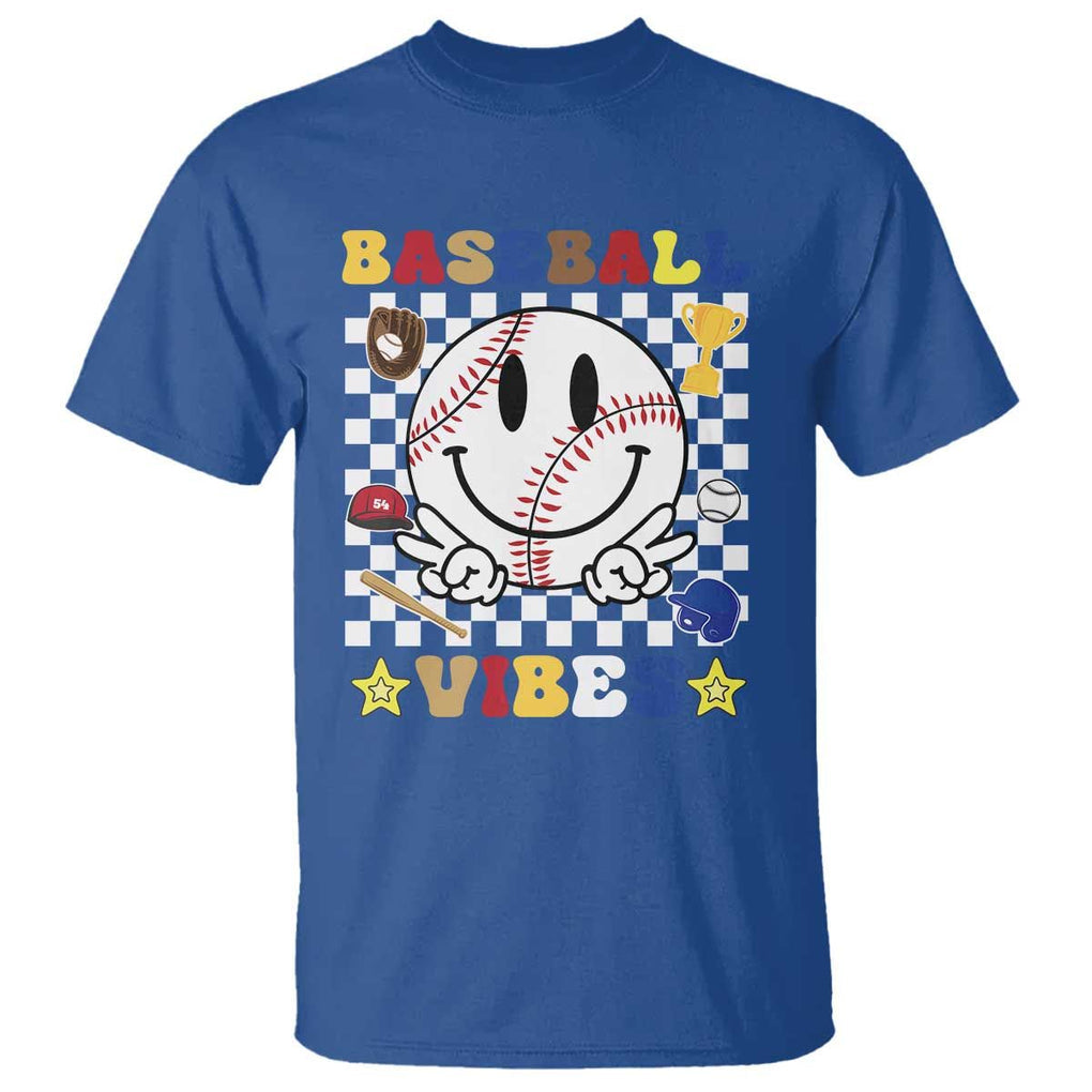 Funny Baseball Vibes T Shirt Retro Groove Green Ball TS11 Royal Blue Print Your Wear