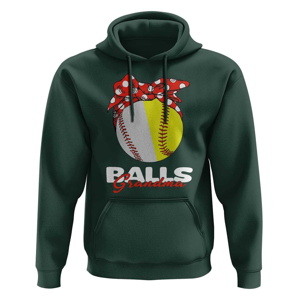 Balls Grandma Hoodie Baseball Softball Grandmother Sport TS11 Dark Forest Green Print Your Wear