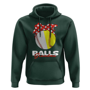 Balls Grandma Hoodie Baseball Softball Grandmother Sport TS11 Dark Forest Green Print Your Wear