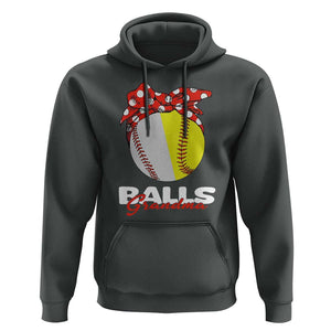 Balls Grandma Hoodie Baseball Softball Grandmother Sport TS11 Dark Heather Print Your Wear