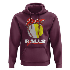 Balls Grandma Hoodie Baseball Softball Grandmother Sport TS11 Maroon Print Your Wear