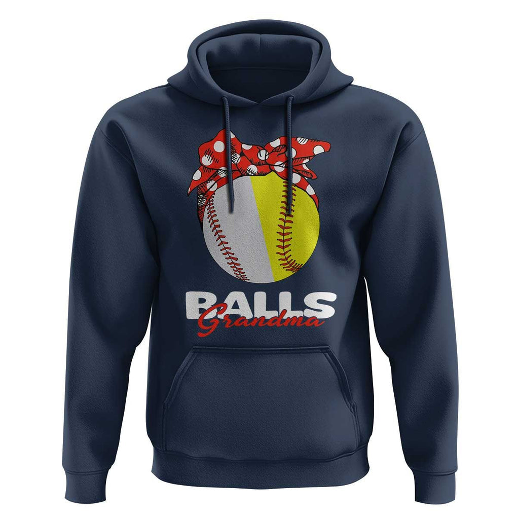 Balls Grandma Hoodie Baseball Softball Grandmother Sport TS11 Navy Print Your Wear