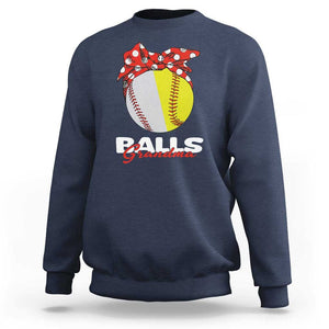 Balls Grandma Sweatshirt Baseball Softball Grandmother Sport TS11 Navy Print Your Wear