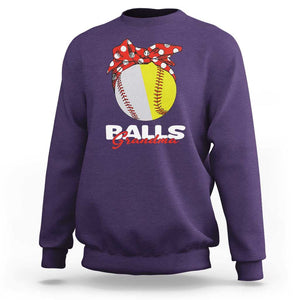 Balls Grandma Sweatshirt Baseball Softball Grandmother Sport TS11 Purple Print Your Wear